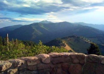 The view south from Monjeau over the Sierra Blanca range