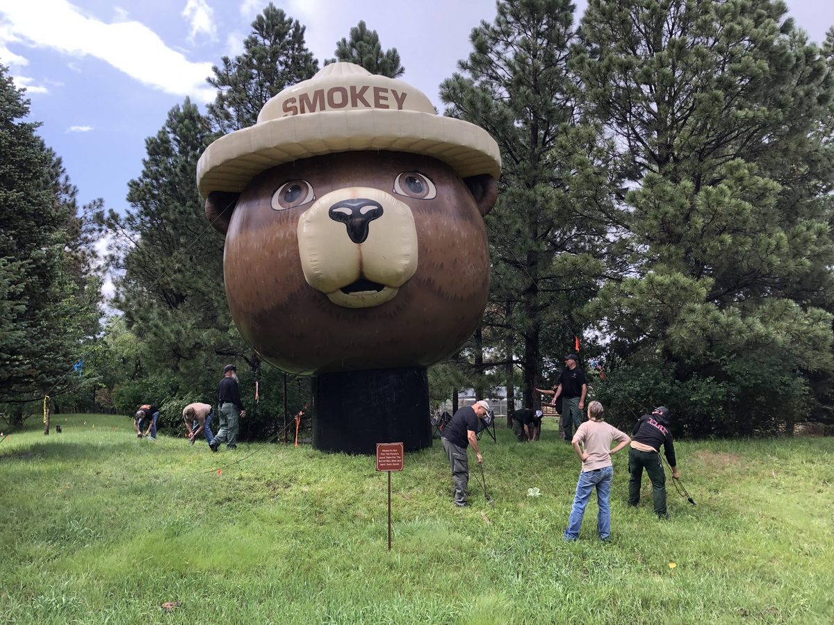 The Smokey Bear statue at the historical park in Capitan